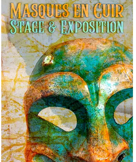 Affiche  spectacle : Exposition et stage masques en cuir