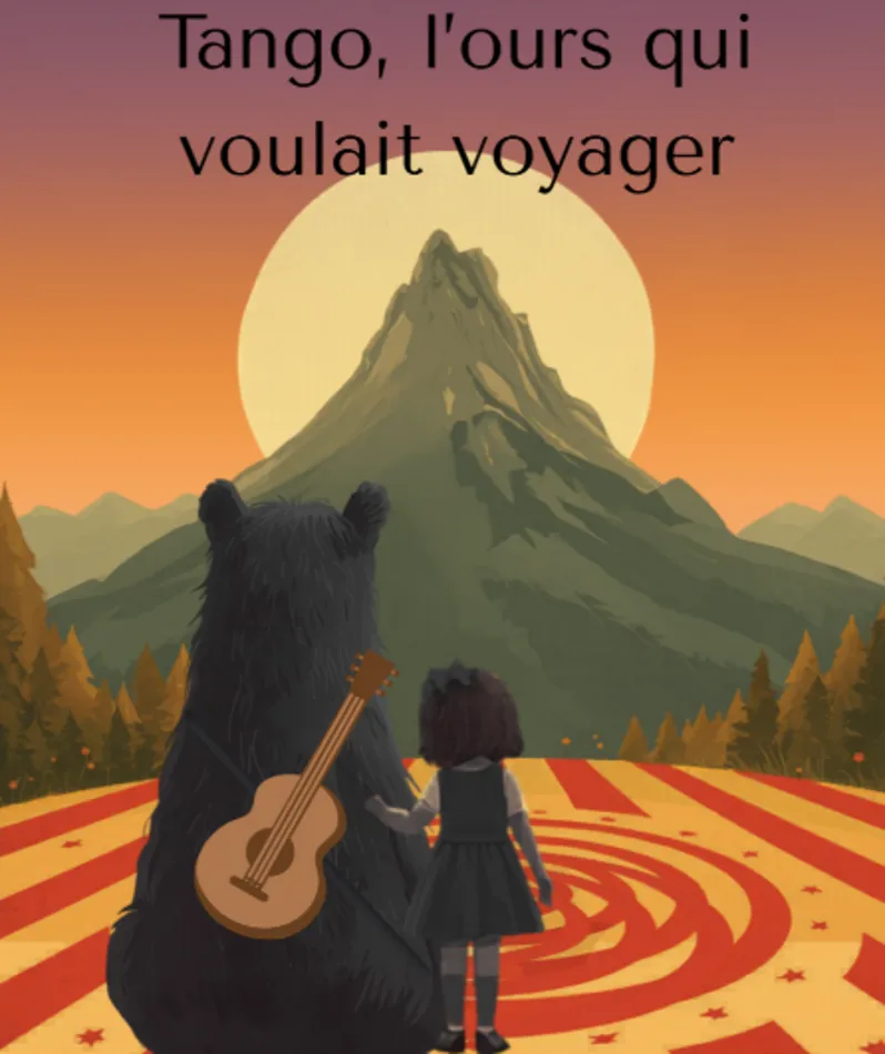 Affiche  spectacle : Tango l'ours qui voulait voyager