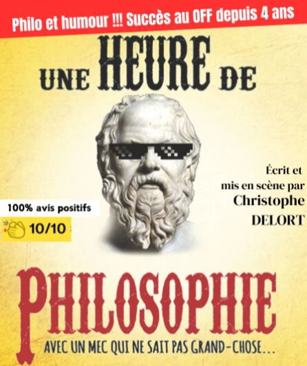 Affiche  spectacle : 1 heure de philosophie (avec un mec qui ne sait pas grand-chose)