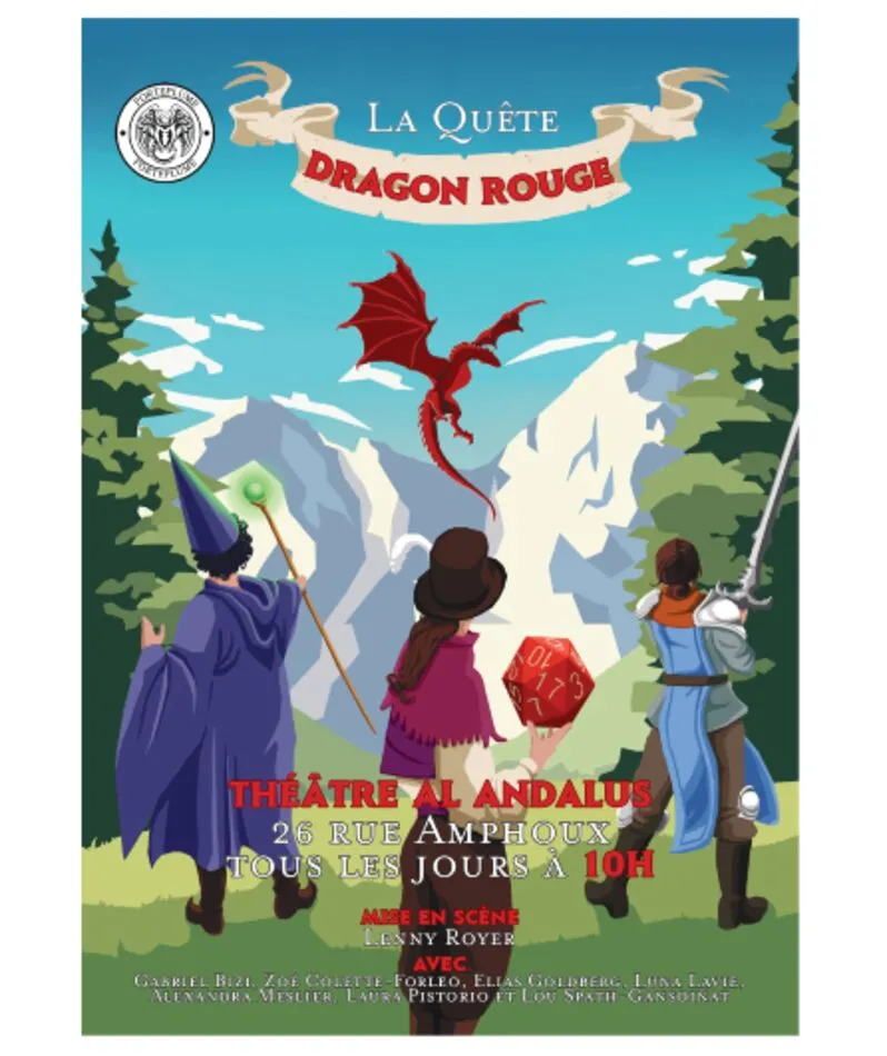 Affiche  spectacle : La quête du dragon rouge