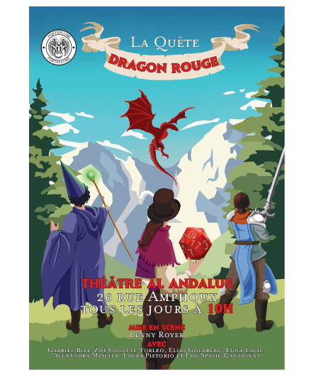 Affiche du spectacle La quête du dragon rouge