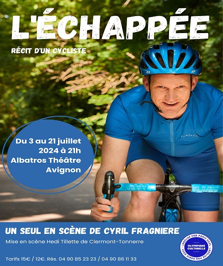 Affiche du spectacle L'échappée - Récit d'un cycliste