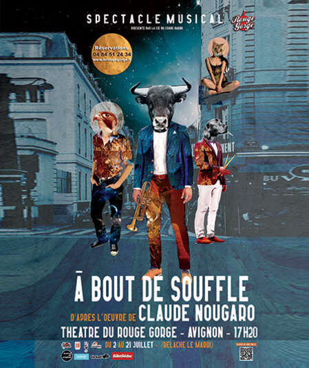 Affiche du spectacle : À Bout de Souffle...d'après l'œuvre de Claude Nougaro