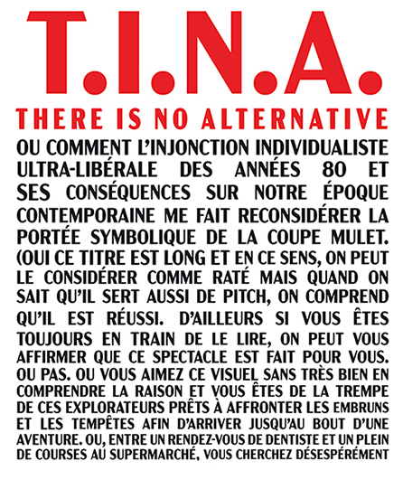 Affiche du spectacle T.I.N.A