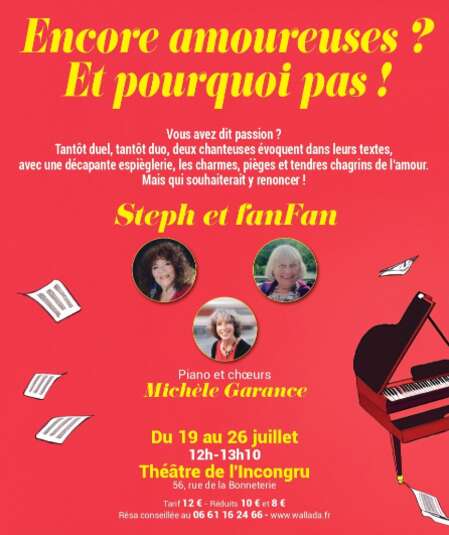 Affiche du spectacle : Encore amoureuses ? Et pourquoi pas !