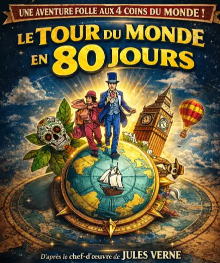 Affiche  spectacle : Le Tour du Monde en 80 Jours
