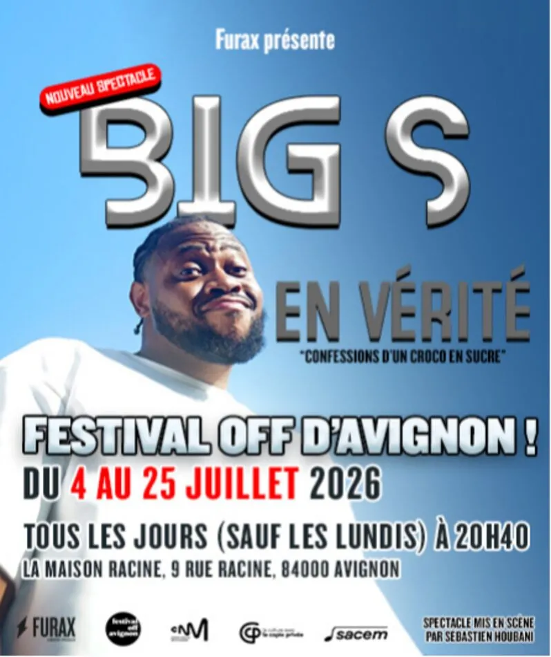 Affiche  spectacle : Big S - En vérité, confessions d'un croco en sucre