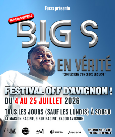Affiche du spectacle Big S - En vérité, confessions d'un croco en sucre