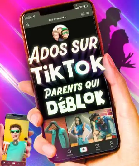Affiche  spectacle : Ados sur tiktok, parents qui déblok