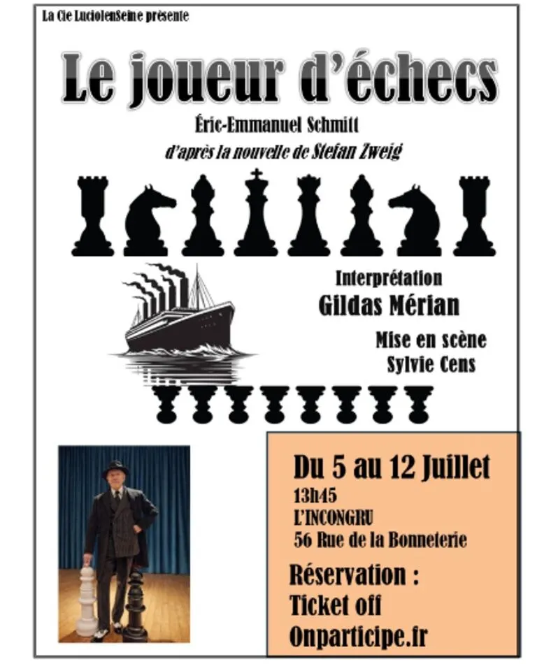 Affiche  spectacle : Le joueur d'échecs