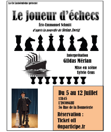 Affiche du spectacle Le joueur d'échecs