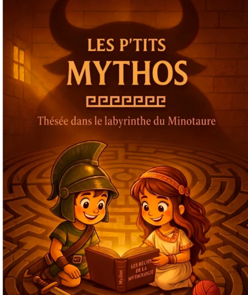 Affiche  spectacle : Les p'tits mythos : Thésée dans le labyrinthe du Minotaure