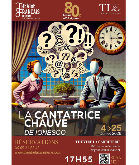 Affiche du spectacle La Cantatrice Chauve