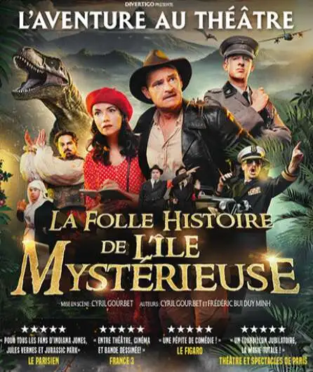 Affiche  spectacle : la folle histoire de l'île mystérieuse