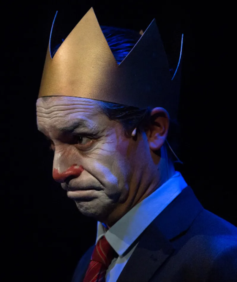 Affiche  spectacle : La Vie et la mort de J. Chirac, roi des Français