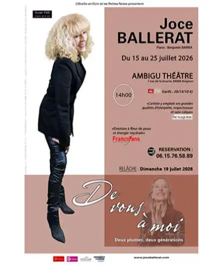 Affiche  spectacle : De vous à moi (de Véronique Sanson à Joce Ballerat)