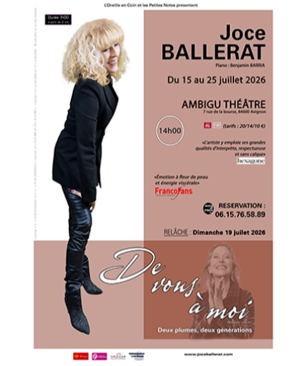 Affiche du spectacle De vous à moi (de Véronique Sanson à Joce Ballerat)
