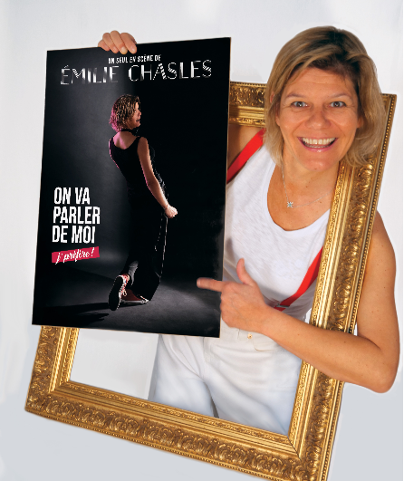 Affiche du spectacle On va parler de moi, j'préfère !