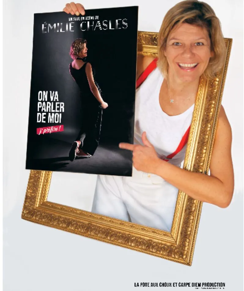 Affiche  spectacle : On va parler de moi, j'préfère !