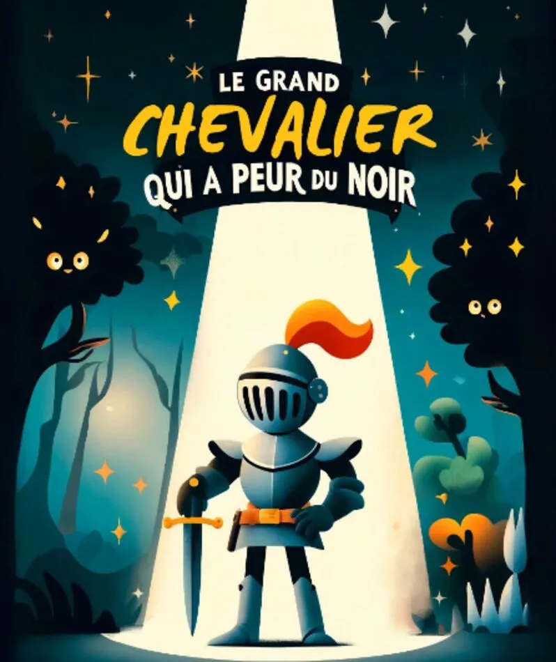 Affiche  spectacle : Le grand chevalier qui a peur du noir