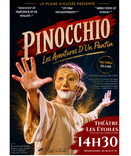 Affiche du spectacle Pinocchio, Les Aventures d'un Pantin