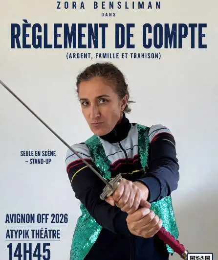 Affiche  spectacle : Règlement de comptes ( argent, famille et trahisons)